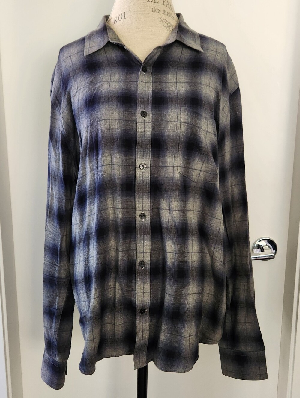 Vince Flannel Plaid Collared Shirt